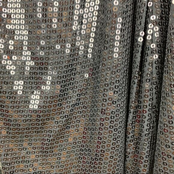 VELVET Black Sequined Cap Sleeve V-Neck Cocktail Dress M‎ - Picture 8 of 14